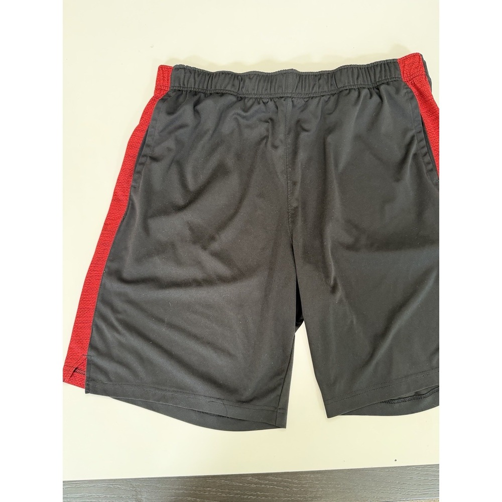 Spalding Athletic Shorts Men XXL Black Red 9" Inseam Drawstring.     5217‎